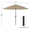 Nature Spring Nature Spring 10 Foot Patio Umbrella-Auto Tilt, Sand 408086IDT